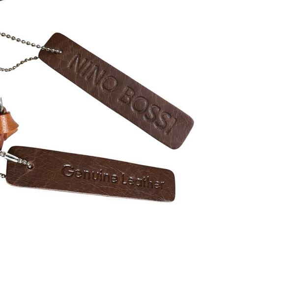 Nino Bossi Brown Crossbody Modern Bag Purse Multiple Zipper Compartments-NWOT - Picture 5 of 16